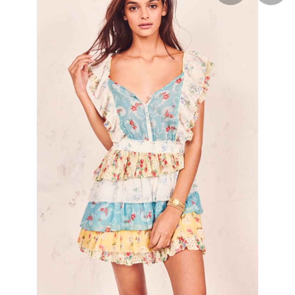 LOVESHACKFANCY Classic Double Ruffle Dress